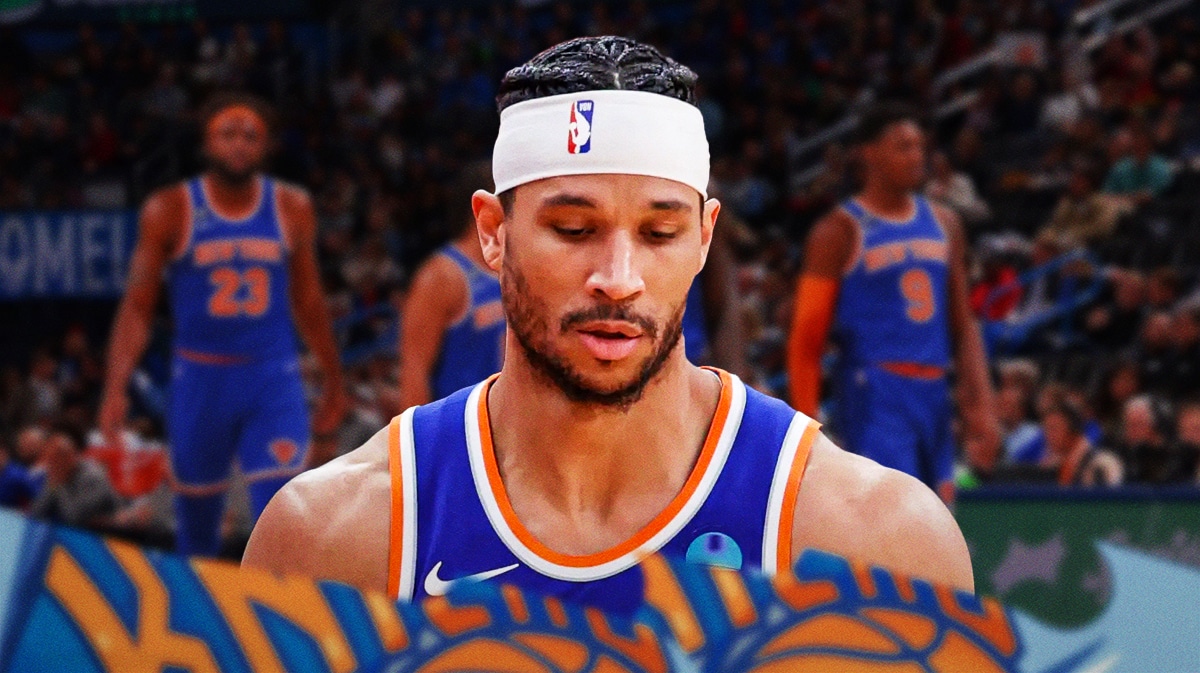 Knicks' Josh Hart looking somber.