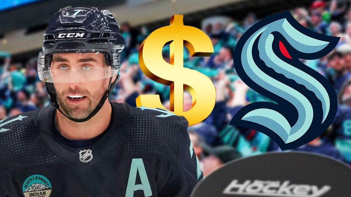 Kraken forward Jordan Eberle, dollar sign next to him
