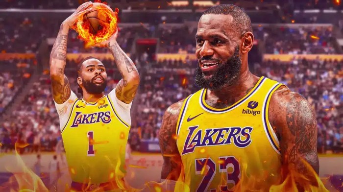 lebron james dangelo russell lakers