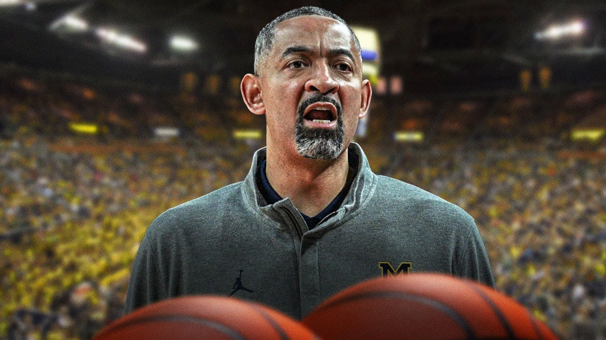 Michigan basketball, Juwan Howard, Wolverines, Juwan Howard fired, Juwan Howard Michigan, Michigan coach Juwan Howard looking sad with Wolverines arena behind