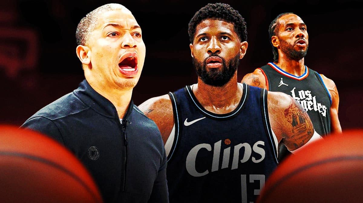 Clippers coach Tyronn Lue yelling at Paul George, Kawhi Leonard