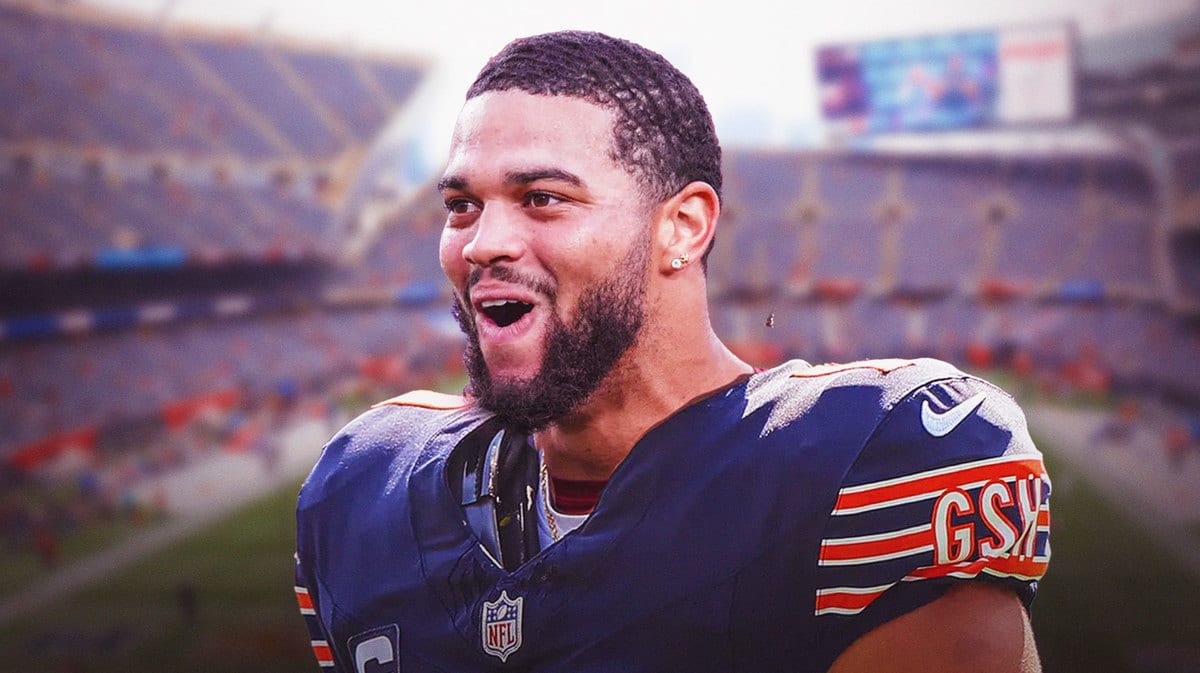 Caleb Williams in a Chicago Bears uniform