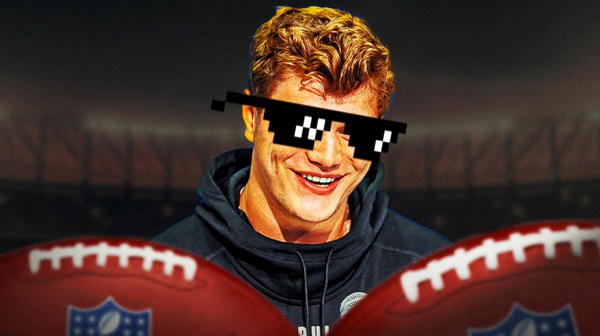 JJ McCarthy (Michigan) with deal with it shades