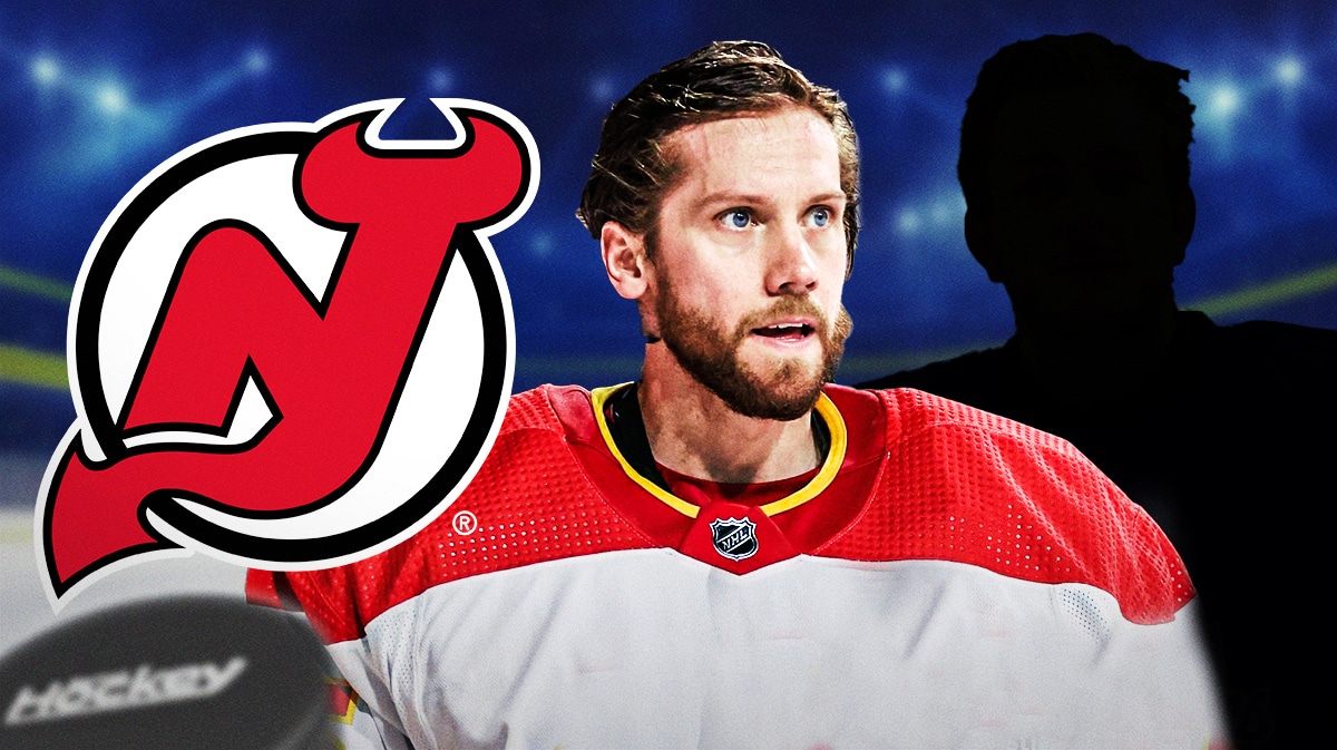 Devils logo. Jacob Markstrom. Linus Ullmark as a silhouette