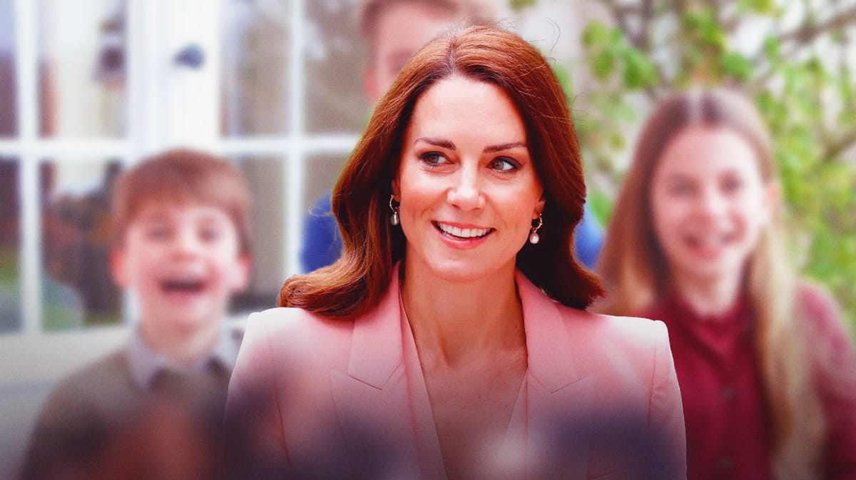 Princess Kate with Mother’s Day photo in the background