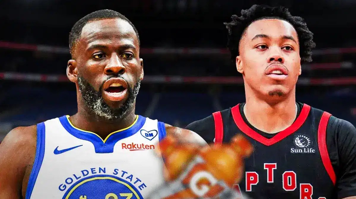 Golden State Warriors' Draymond Green and Toronto Raptors' Scottie Barnes of the NBA