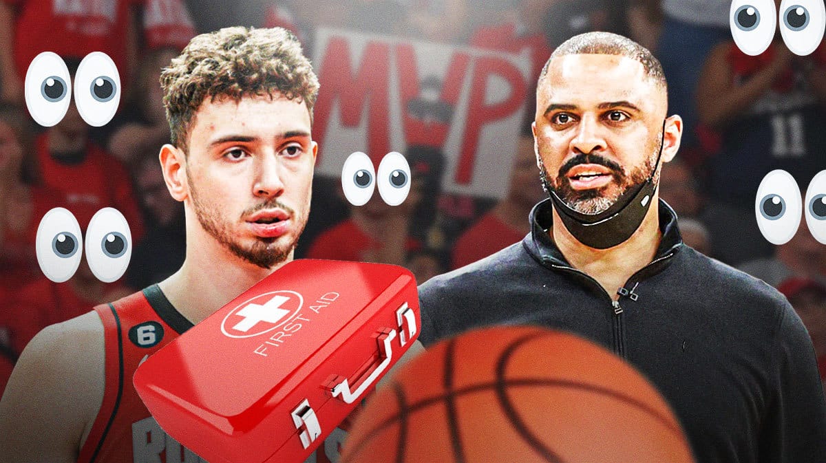 Alperen Sengun on one side with an injury kit in front of him, Ime Udoka on the other side, a bunch of the big eyes emojis in the background