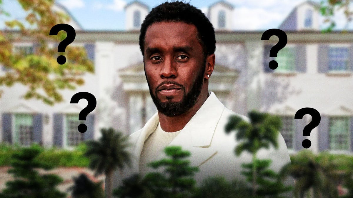 Sean "Diddy" Combs with a bunch of question marks around him.