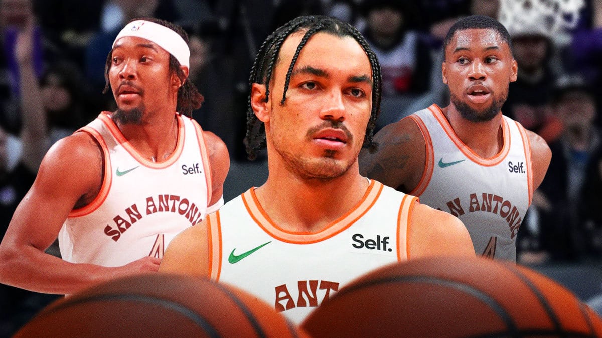 Spurs point gurds Tre Jones, Blake Wesley and Devonte' Graham