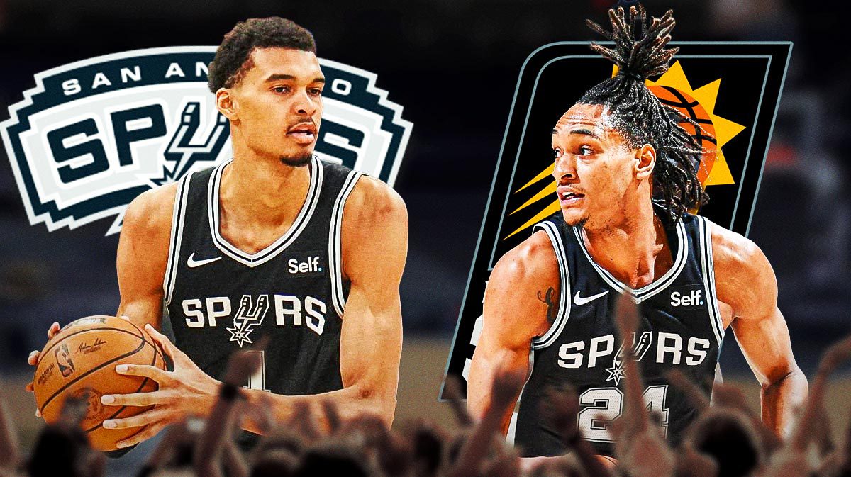 Spurs logo, Suns logo, Victor Wembanyama, Devin Vassell