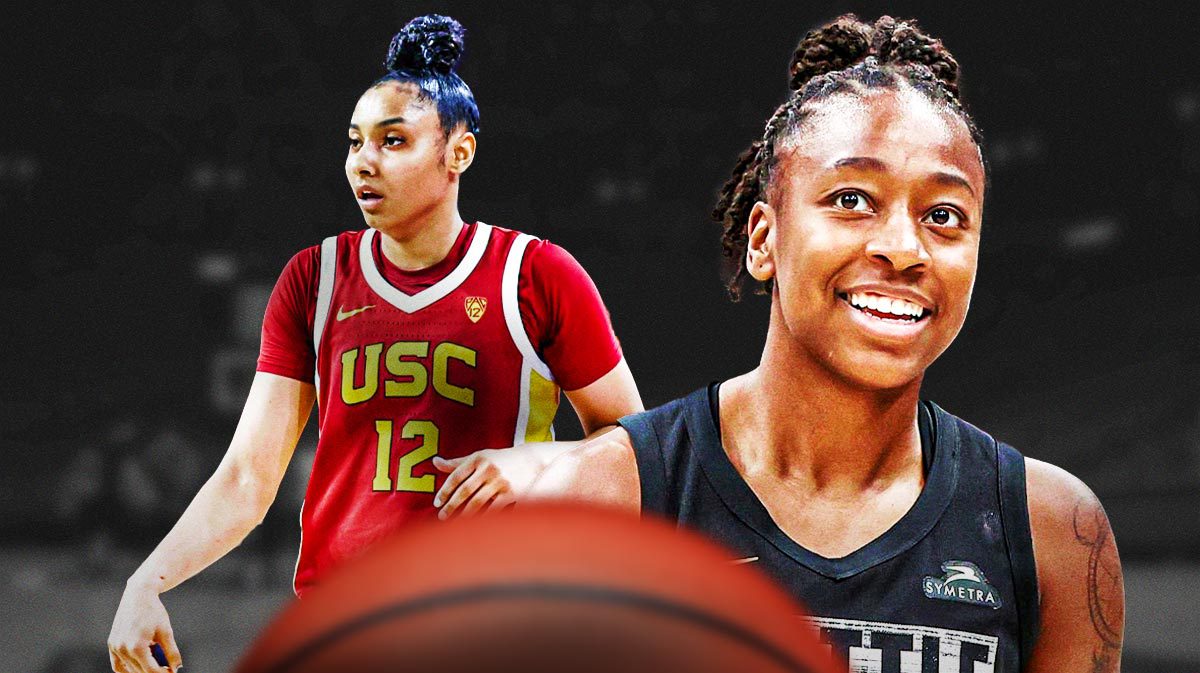 Seattle Storm player Jewell Loyd and USC women’s basketball player JuJu Watkins