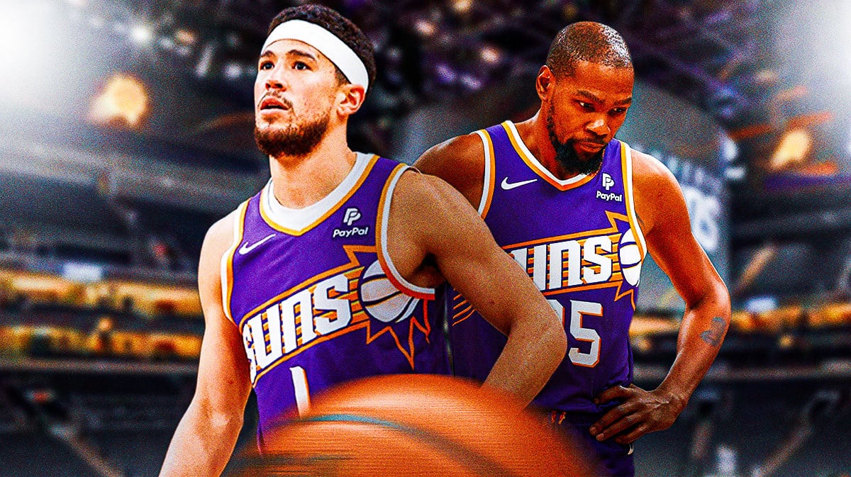Phoenix Suns' Devin Booker, Kevin Durant after Celtics 127-112 loss at TD Garden