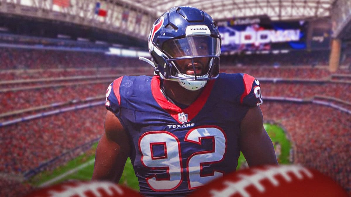 Dylan Horton with Houston Texans stadium in background