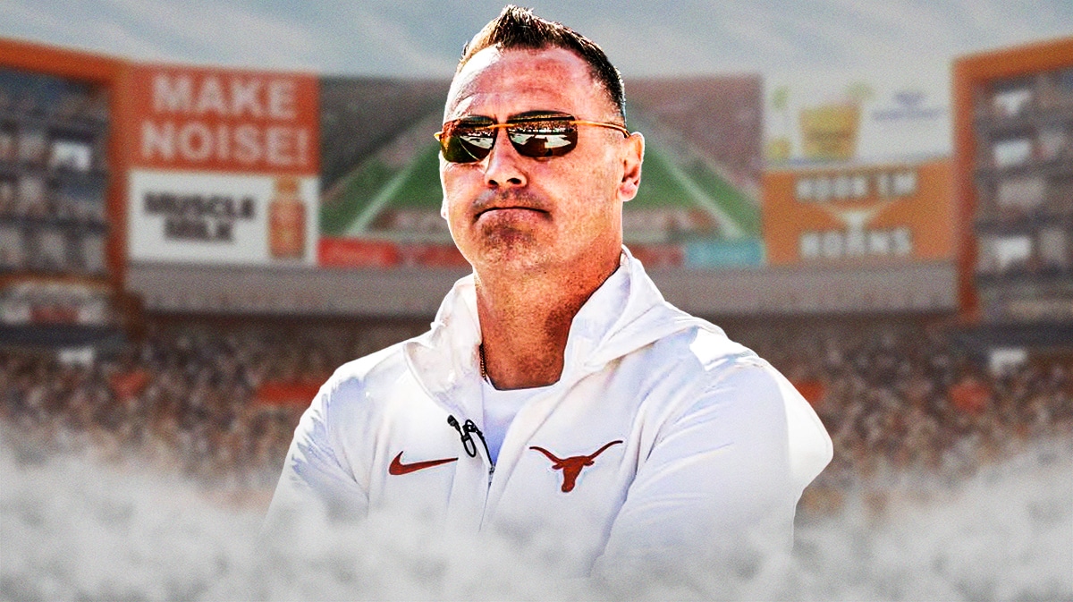 Texas football, Longhorns, Steve Sarkisian, Steve Sarkisian Texas, Steve Sarkisian contract, Steve Sarkisian with Texas football stadium in the background