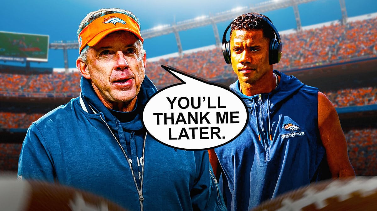 Broncos Sean Payton saying, “You’ll thank me later.” to Russell Wilson