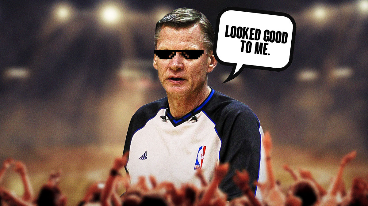 NBA referree with dark glasses saying "Looked good to me."