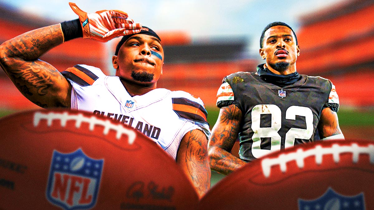 Cleveland Browns players Christian Kirksey and Rashard Higgins