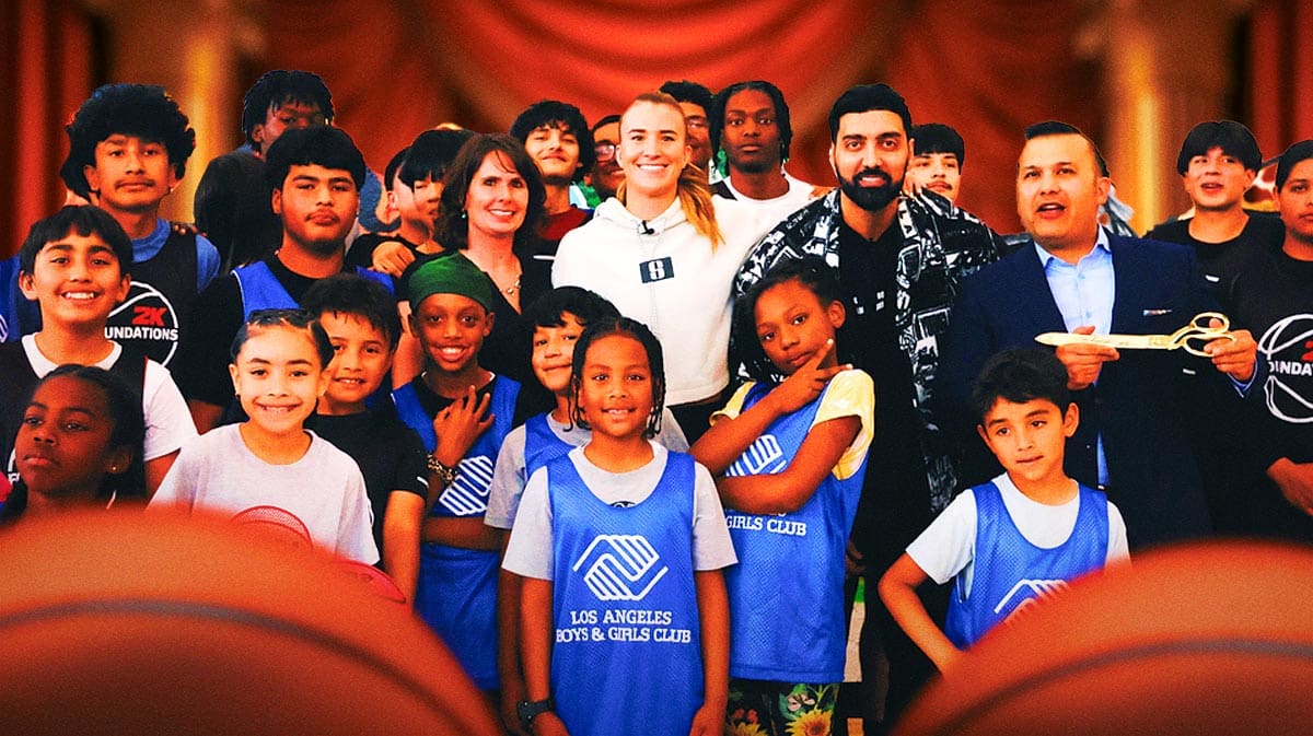 Фонд SI20 звезды WNBA Сабрины Ионеску, фонды 2K и SLAM рассказывают о ремонте корта в клубе мальчиков и девочек Лос-Анджелеса