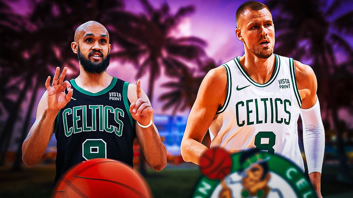 Celtics' Derrick White and Kristaps Porzingis