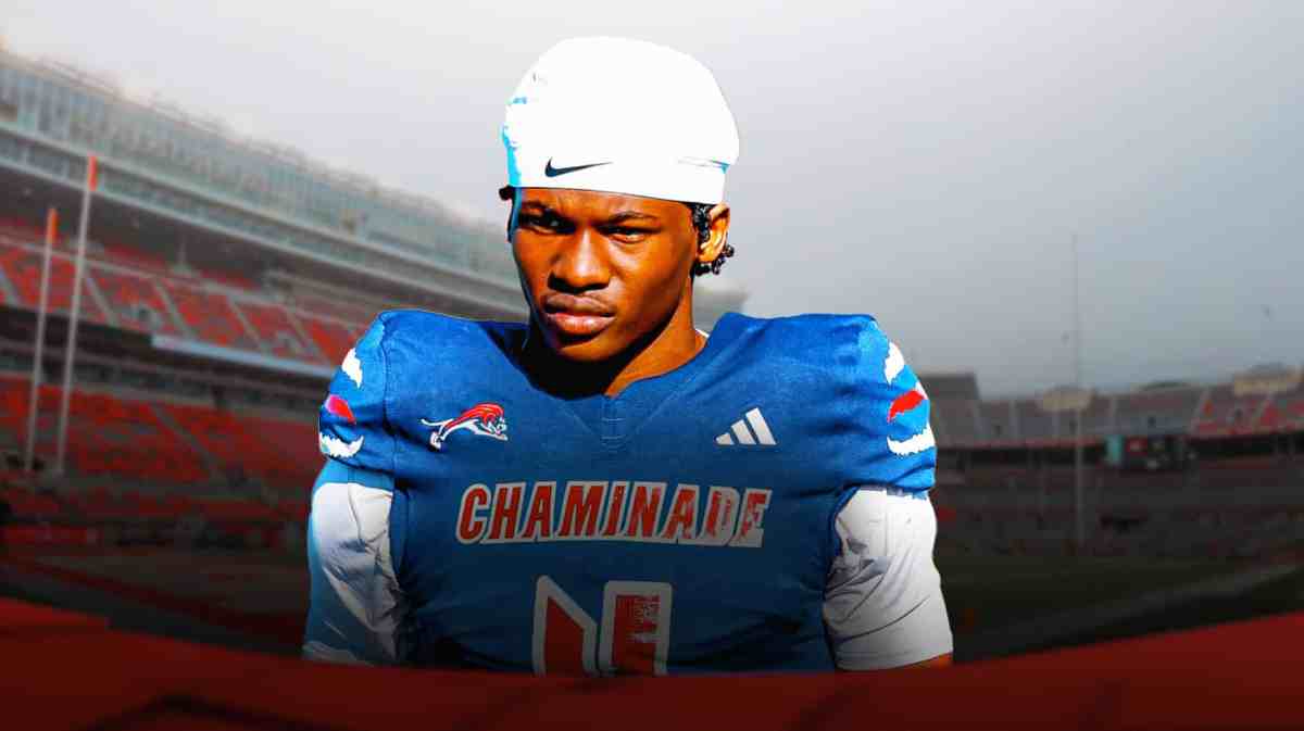 Jeremiah Smith, Jeremiah Smith Ohio State, Jeremiah Smith catch, Buckeyes, Ohio State football, Jeremiah Smith with Ohio State football stadium in the background