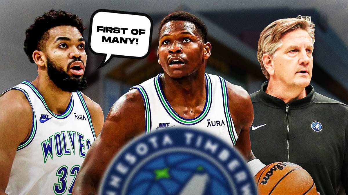 Timberwolves' Anthony Edwards, Karl-Anthony Towns, Chris Finch