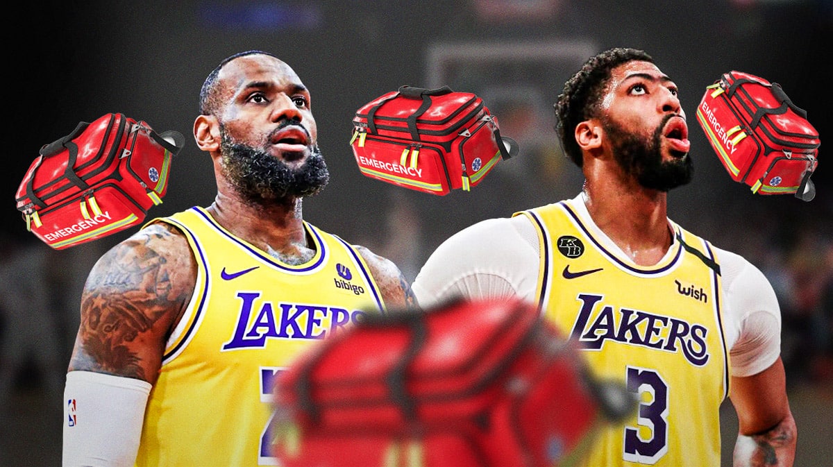 Los Angeles Lakers players LeBron James and Anthony Davis