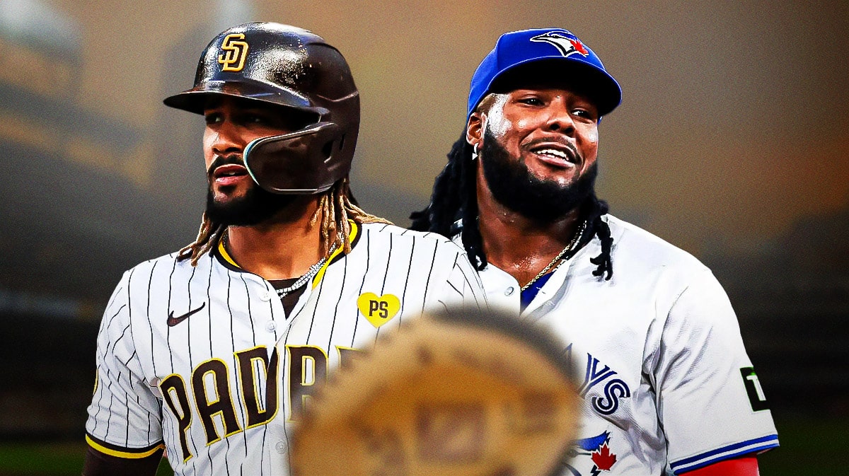 San Diego Padres player Fernando Tatis Jr. and Toronto Blue Jays player Vladimir Guerrero Jr.
