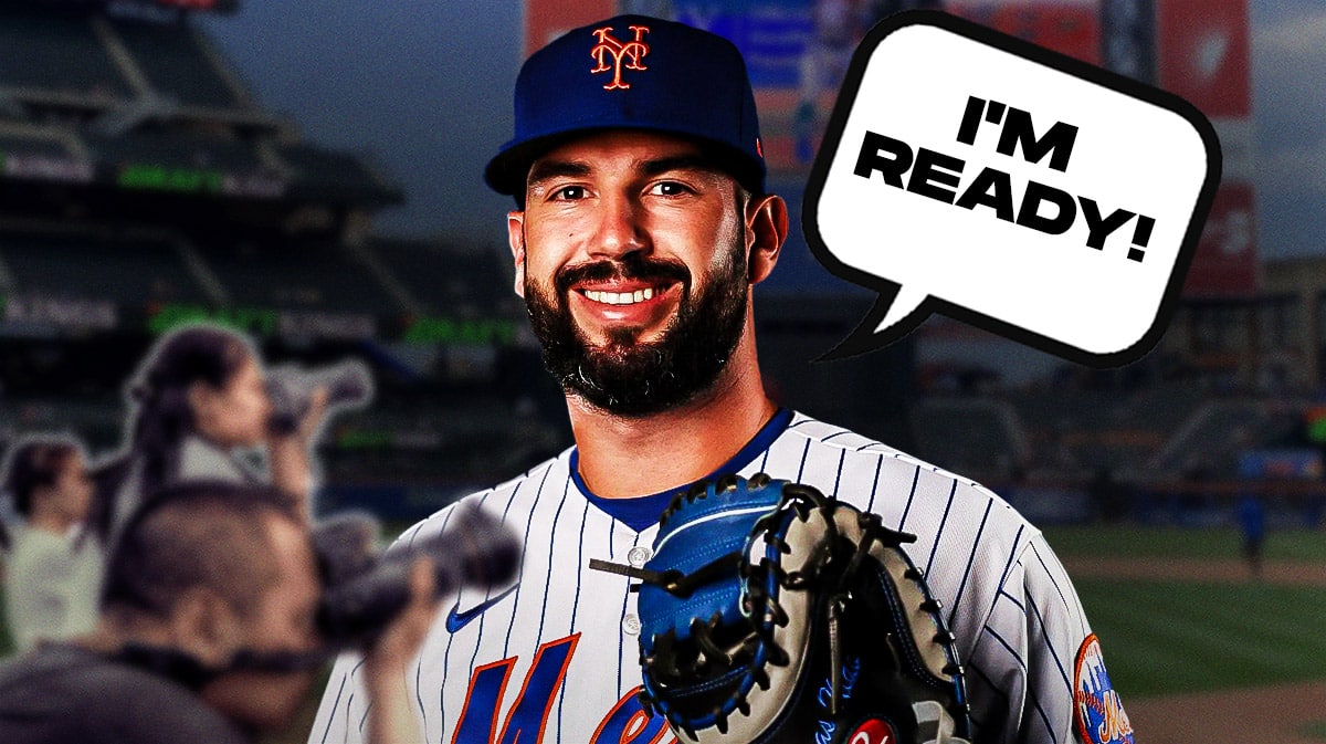 Tomas Nido in Mets uniform saying "I'm ready!"