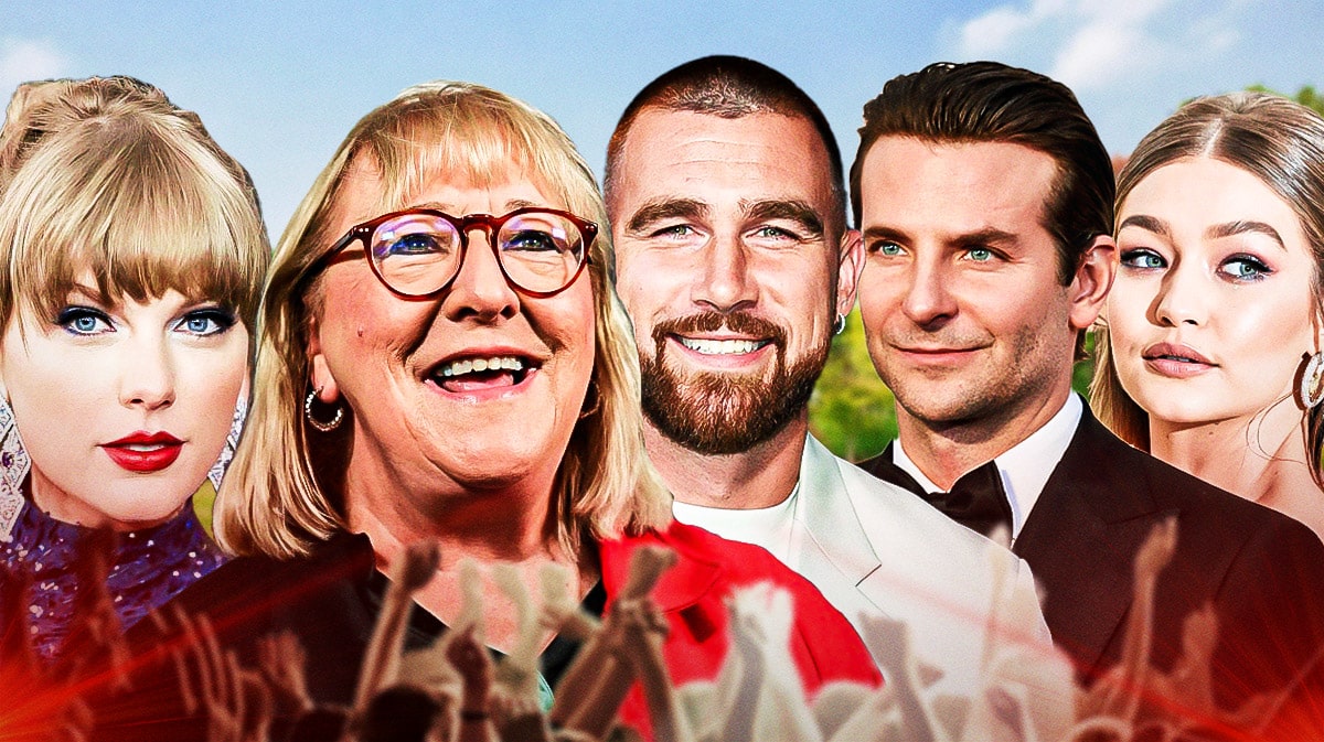 Donna Kelce, Taylor Swift, Travis Kelce, Bradley Cooper, and Gigi Hadid