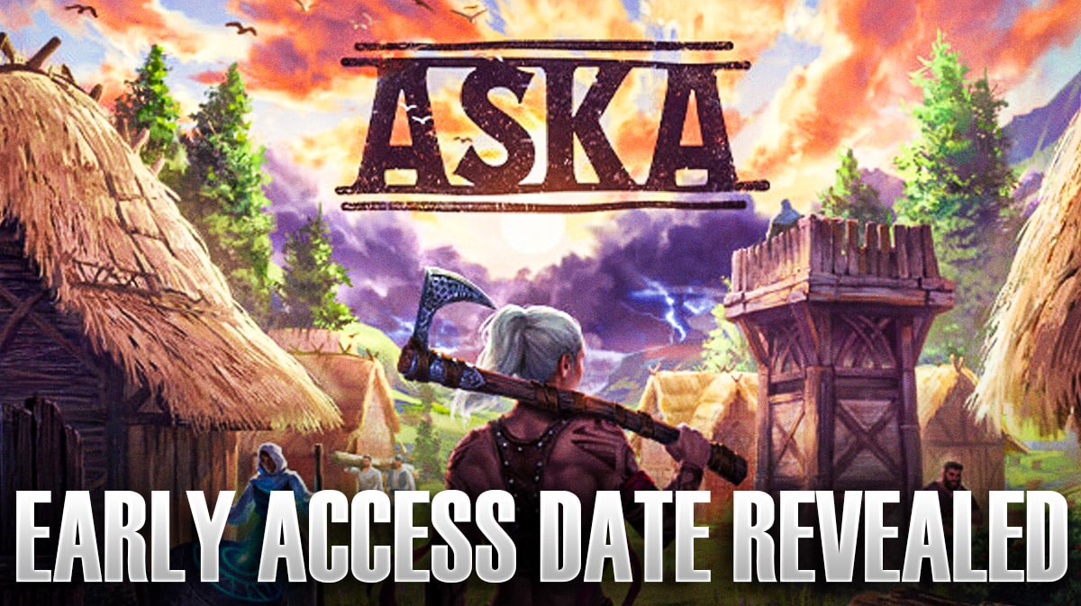 screenshot of Aska character in front of village