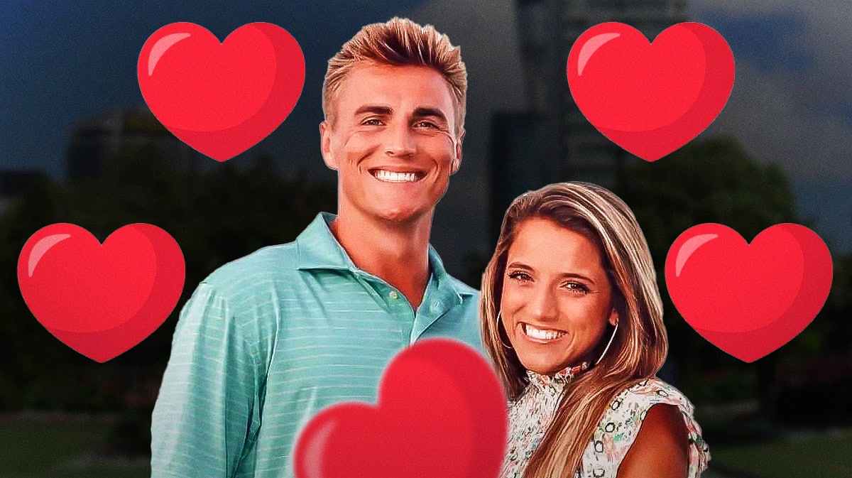 Bo Nix and Izzy Nix with hearts