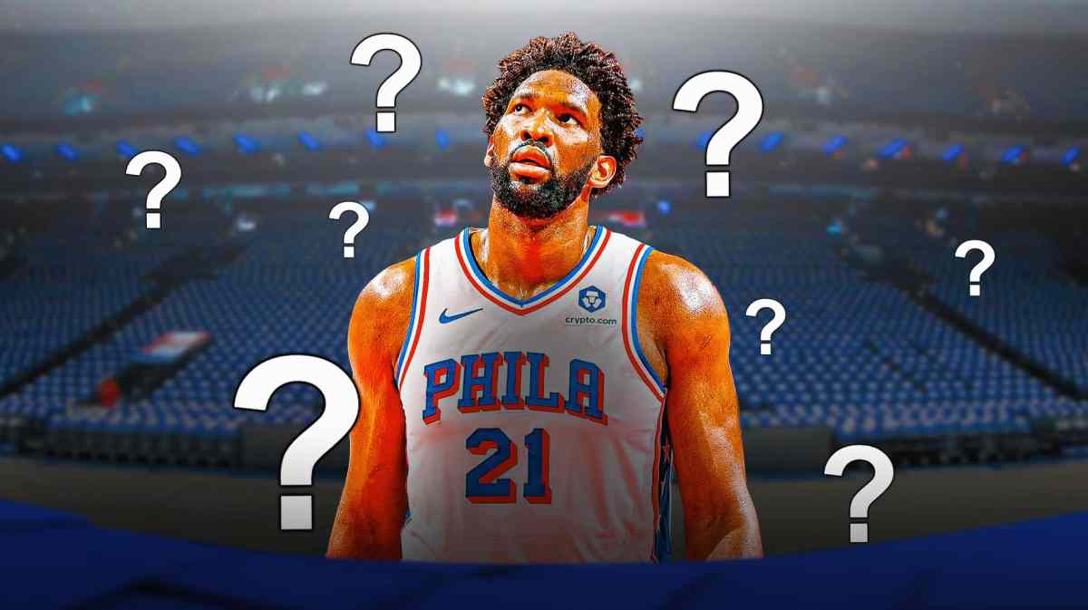 76ers' Joel Embiid surrounded by question marks