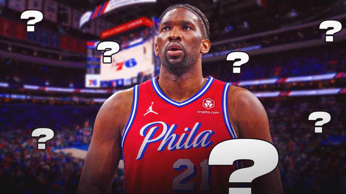 76ers' Joel Embiid surrounded by question marks