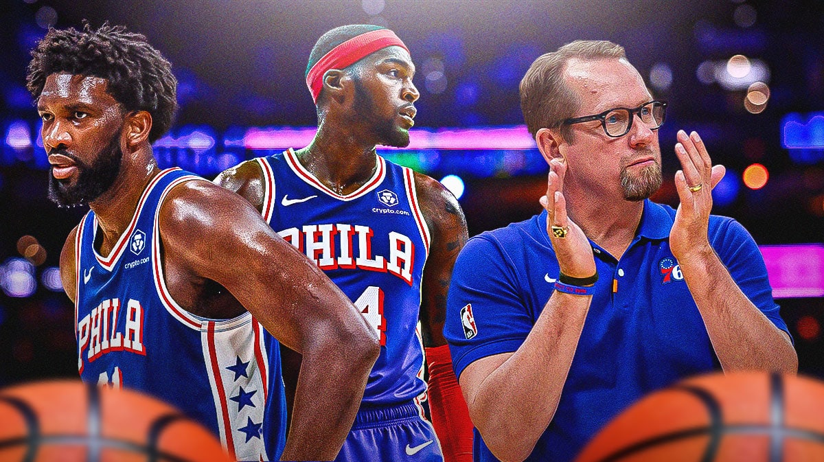 76ers' Joel Embiid, Paul Reed and Nick Nurse