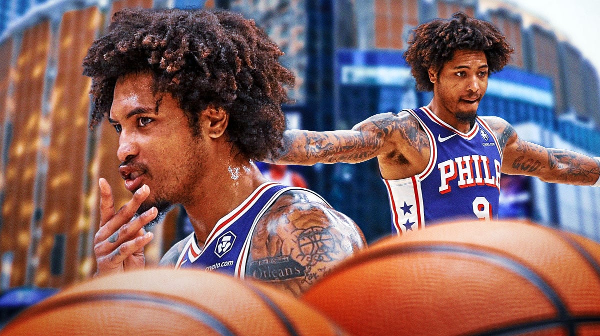 76ers' Kelly Oubre Jr in front of Madison Square Garden