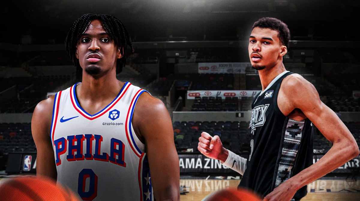 76ers' Tyrese Maxey and Spurs' Victor Wembanyama