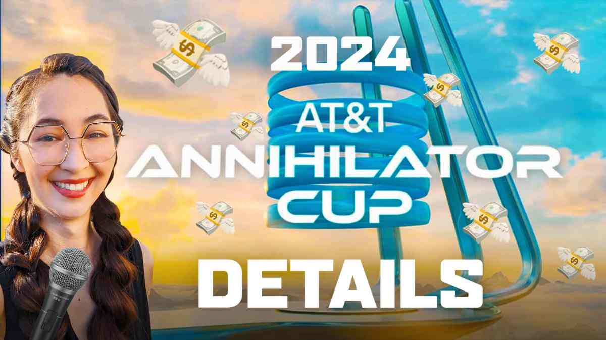 ovilee may holding a mic and annihilator cup background