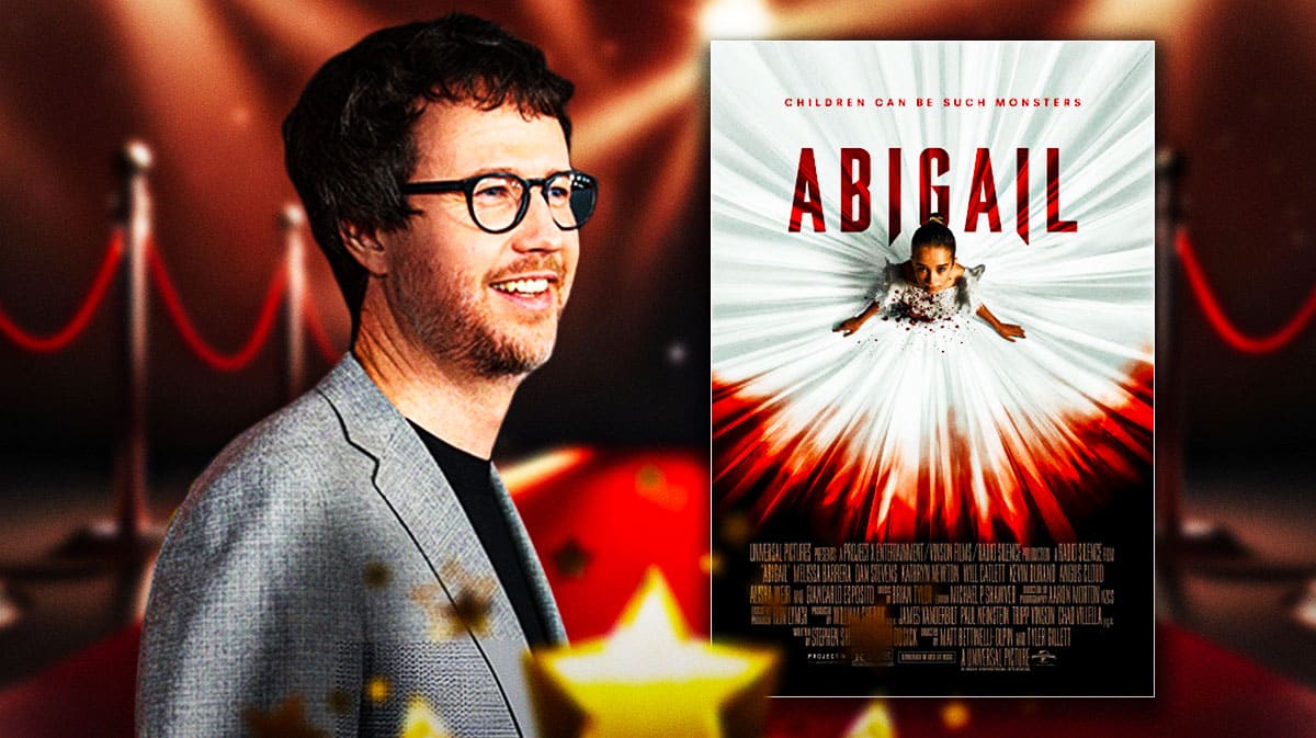 Abigail movie poster and director Tyler Gillet.