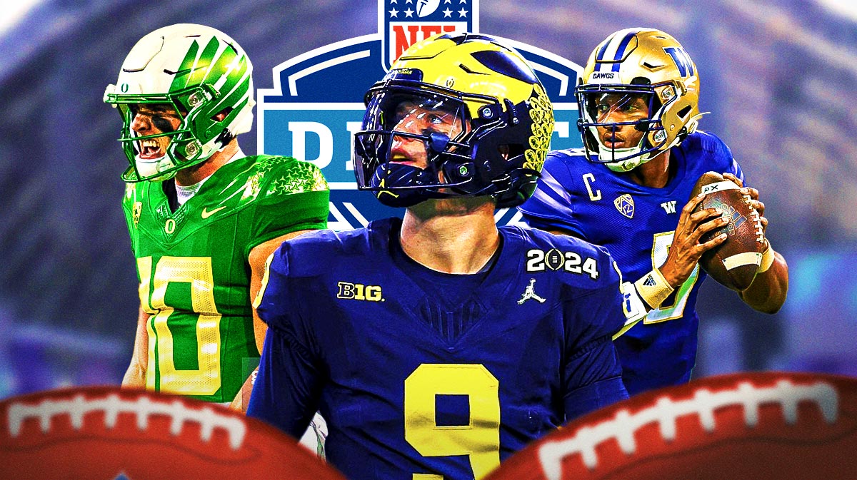 JJ McCarthy, Bo Nix, Michael Penix Jr., NFL Draft logo