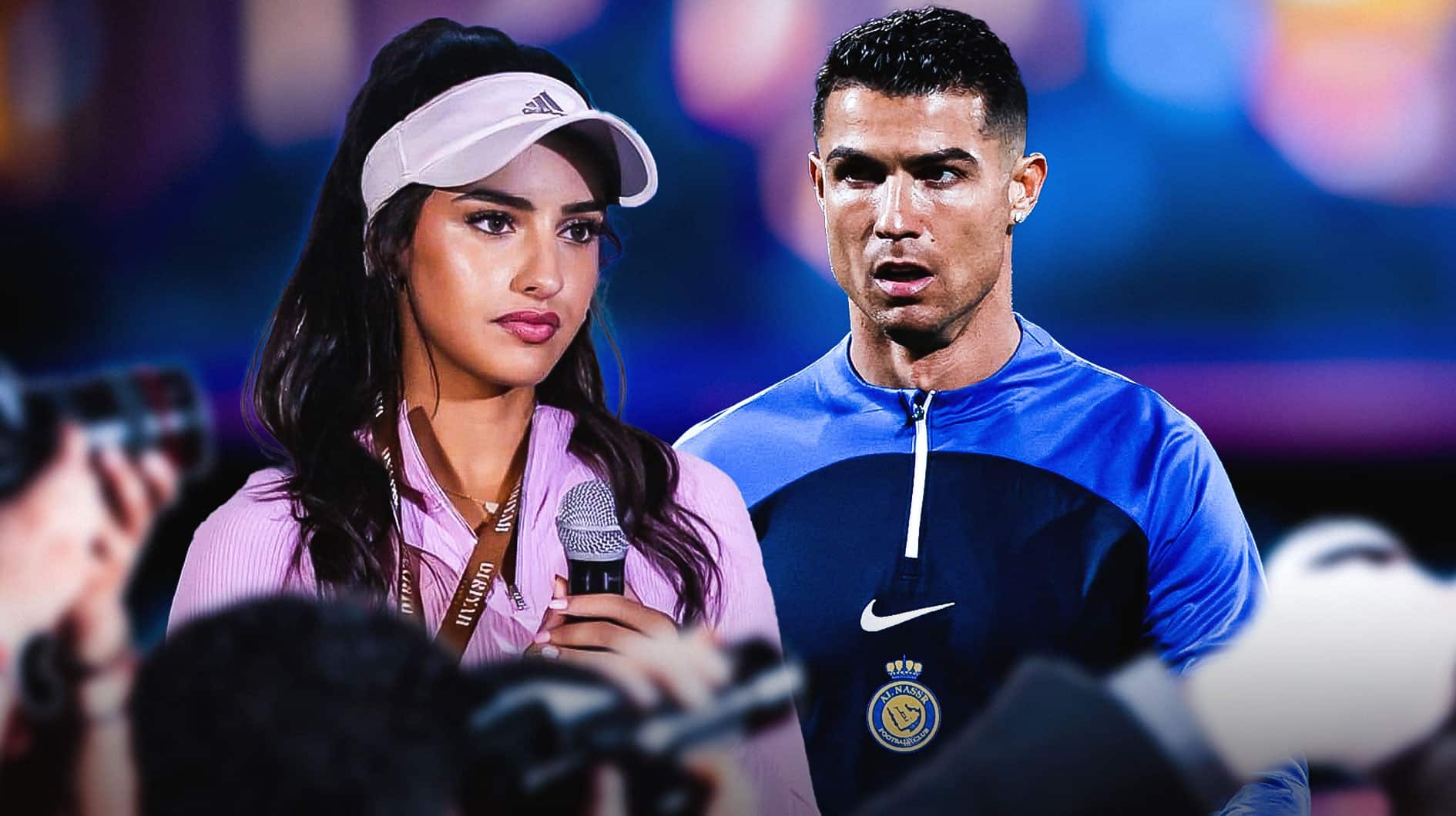 Cristiano Ronaldo pictured with a Saudi Arabian tennis player at Al ...