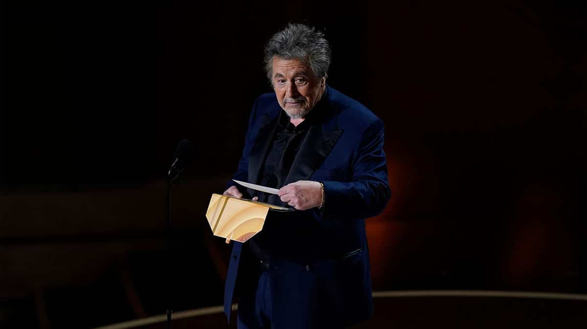 Al Pacino presenting at the 2024 Oscars. 