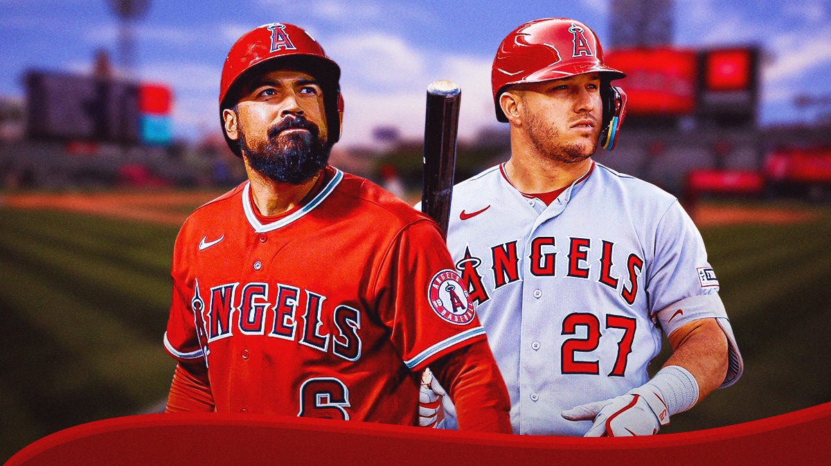 Anthony Rendon and Mike Trout in Los Angeles Angels jersey