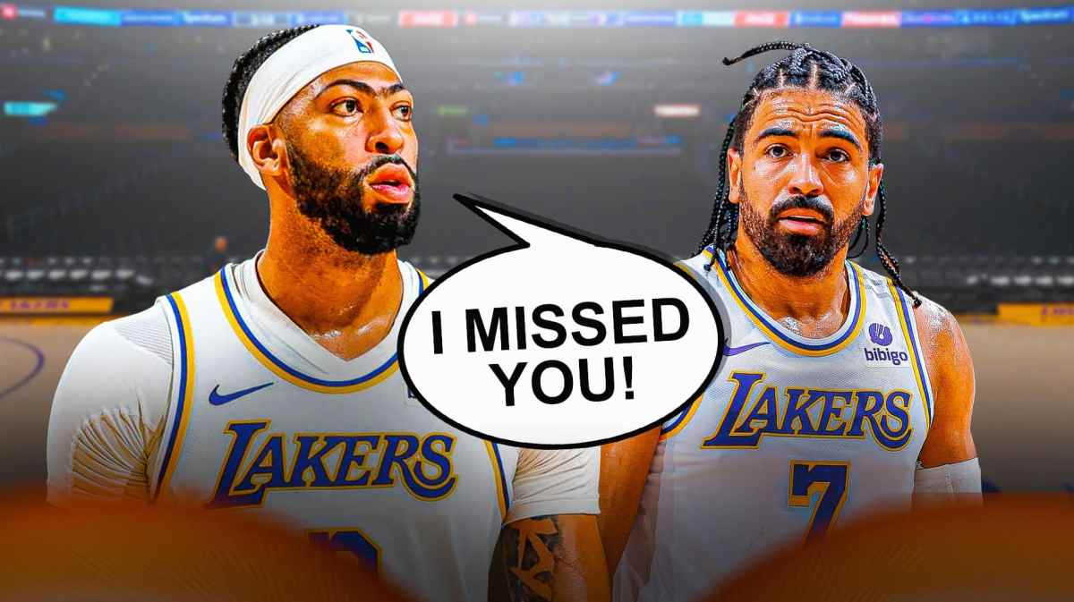 Anthony Davis tells Gabe Vincent "I missed you!"