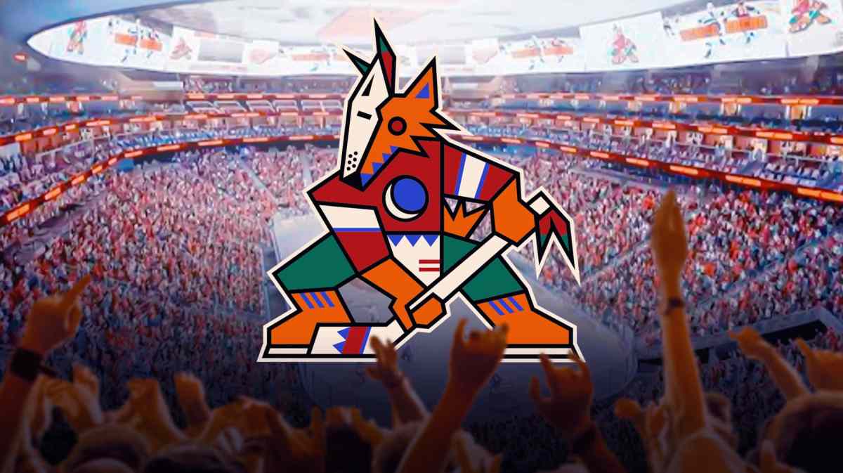 A new arena with Arizona Coyotes logo on it.