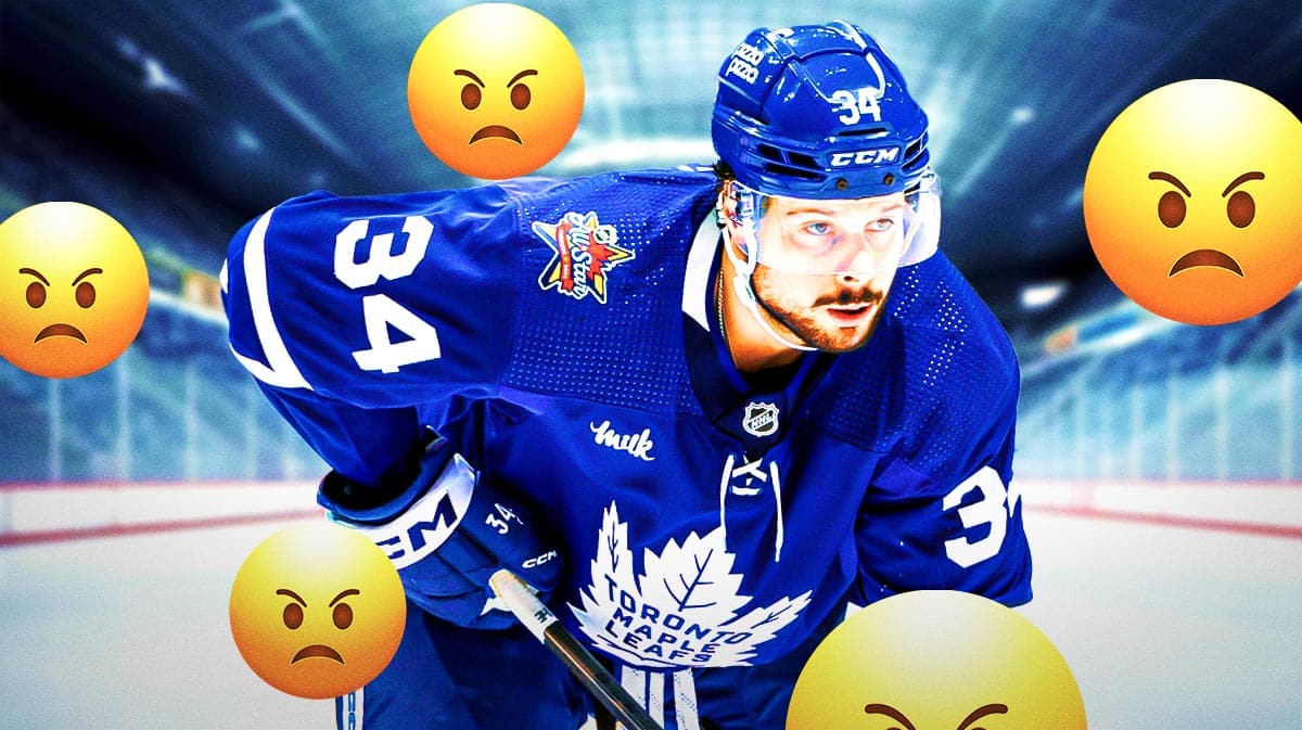 Auston Matthews with angry emojis around him