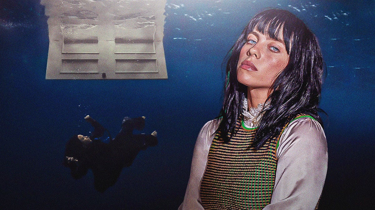 Billie Eilish and her new album cover.