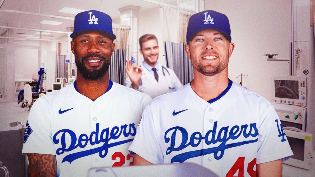 Jason Heyward and Blake Treinen getting healed by doctors