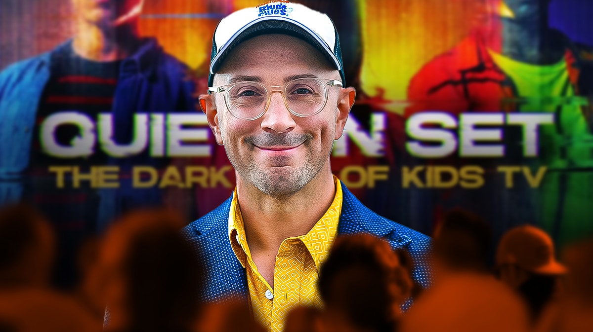 Steve Burns with a Quiet on Set background.