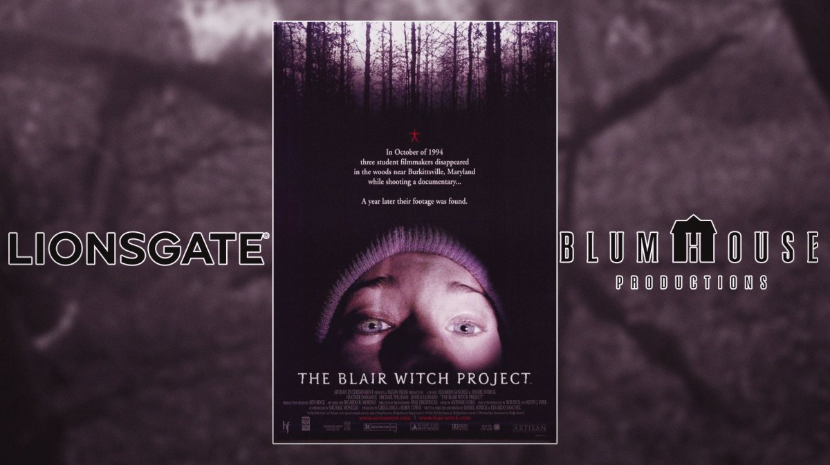 Lionsgate logo, Blair Witch poster, Blumhouse logo