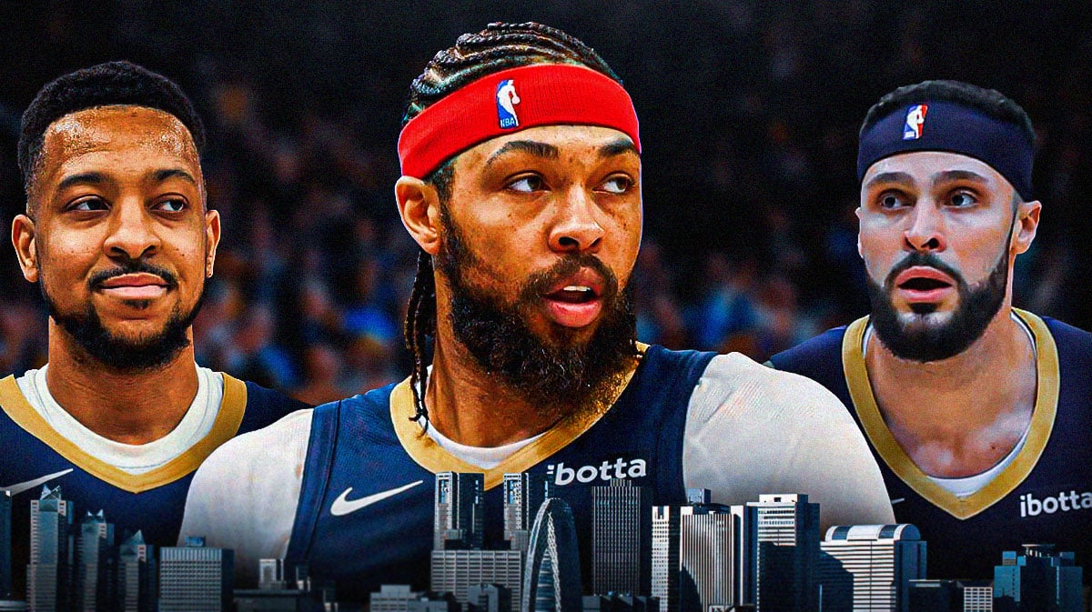 Pelicans' Brandon Ingram looking away from CJ McCollum